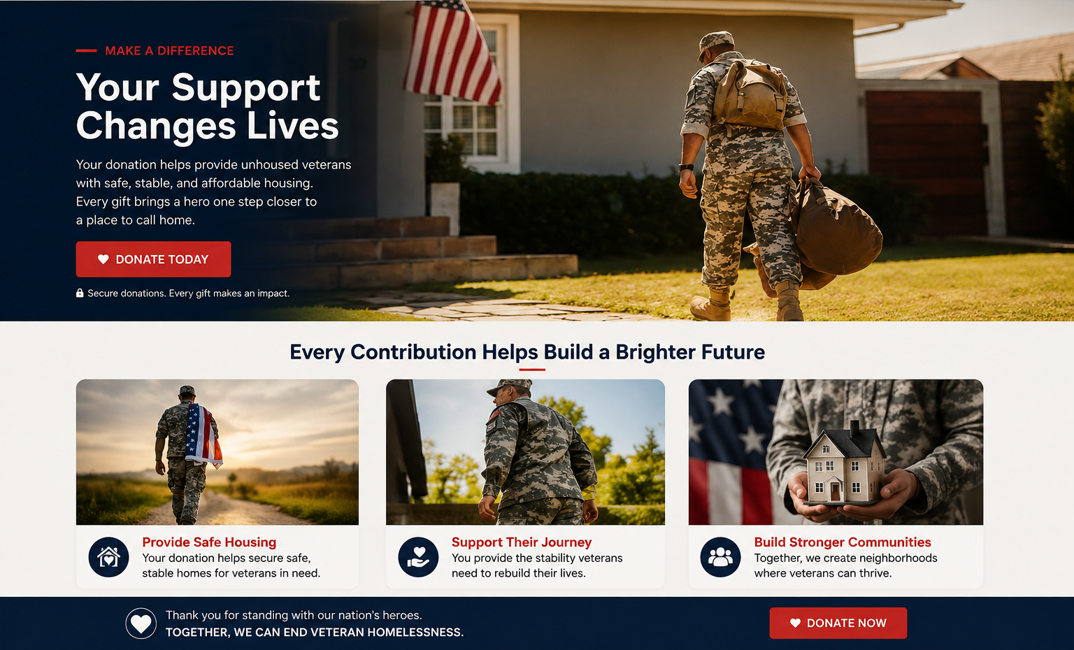 VNHN Donations to Help campaign supporting safe housing and veterans